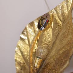 Tommaso Barbi 1 of 4 Huge Rhubarb Leaf Brass Wall Lights or Sconces by Tommaso Barbi - 533854