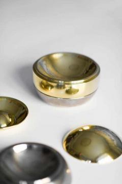Tommaso Barbi 70s Ashtray Set by Tommaso Barbi in Metal and Brass - 3359456