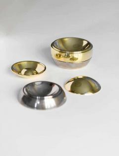Tommaso Barbi 70s Ashtray Set by Tommaso Barbi in Metal and Brass - 3359460