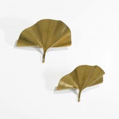 Tommaso Barbi A PAIR OF BRASS GINGKO LEAF SCONCES BY TOMMASO BARBI - 3167846