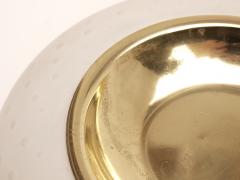 Tommaso Barbi Brass and White Murano Glass Dish - 672388