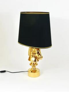 Tommaso Barbi Golden Hollywood Regency Horse Sculpture Table or Side Lamp Italy 1970s - 4062708