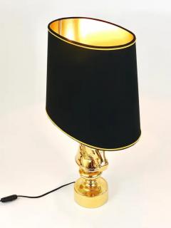 Tommaso Barbi Golden Hollywood Regency Horse Sculpture Table or Side Lamp Italy 1970s - 4062715