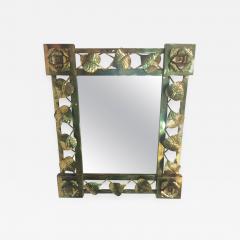Tommaso Barbi HAND FORMED BRASS LEAF AND FLOWER MODERN MIRROR - 866740