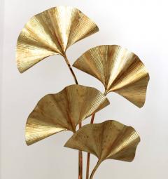 Tommaso Barbi Huge Four Ginkgo Leaf Brass Floor Lamp by Tommaso Barbi - 546559