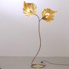 Tommaso Barbi Huge Two Rhubarb Leaves Brass Floor Lamp by Tommaso Barbi - 547702