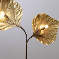 Tommaso Barbi Huge Two Rhubarb Leaves Brass Floor Lamp by Tommaso Barbi - 547706