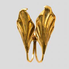 Tommaso Barbi Pair of Vintage brass shape leaf wall lights by Tommaso Barbi - 3957742