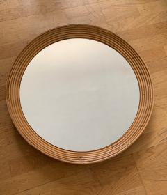 Tommaso Barbi Round Mirror and Table Lamp in Bamboo and Brass - 1029991