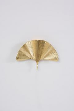 Tommaso Barbi Set of 2 Huge Ginkgo Leaf Brass Wall Lights or Sconces in the manner of Tommaso - 1188196