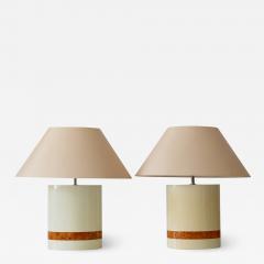 Tommaso Barbi Set of Two Elegant Mid Century Modern Table Lamps by Tommaso Barbi Italy 1970s - 2044391