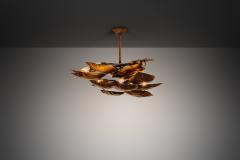 Tommaso Barbi Swirling Foliage Chandelier in the manner of Tommaso Barbi Europe 1960s - 4616972