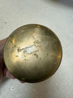 Tommaso Barbi Tommaso Barbi Brass and Ceramic Table Lighter Italy 1970s - 4388530