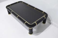 Tommaso Barbi Tommaso Barbi Cocktail Table in Black Ceramic with Brass Trim - 1735248