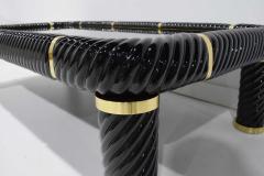 Tommaso Barbi Tommaso Barbi Cocktail Table in Black Ceramic with Brass Trim - 1735255