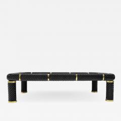 Tommaso Barbi Tommaso Barbi Cocktail Table in Black Ceramic with Brass Trim - 1737068