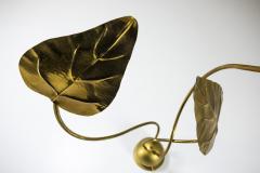 Tommaso Barbi Tommaso Barbi Leaf Floorlamp in Hammered Brass Italy 1970s - 3966809