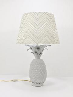 Tommaso Barbi Tommaso Barbi Style White Pineapple Hollywood Regency Table Lamp Italy 1970s - 4066552