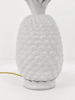 Tommaso Barbi Tommaso Barbi Style White Pineapple Hollywood Regency Table Lamp Italy 1970s - 4066557
