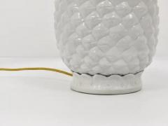 Tommaso Barbi Tommaso Barbi Style White Pineapple Hollywood Regency Table Lamp Italy 1970s - 4066564