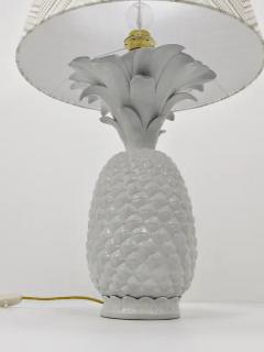 Tommaso Barbi Tommaso Barbi Style White Pineapple Hollywood Regency Table Lamp Italy 1970s - 4066574