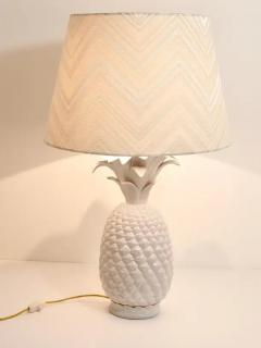 Tommaso Barbi Tommaso Barbi Style White Pineapple Hollywood Regency Table Lamp Italy 1970s - 4066601