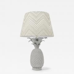 Tommaso Barbi Tommaso Barbi Style White Pineapple Hollywood Regency Table Lamp Italy 1970s - 4069496