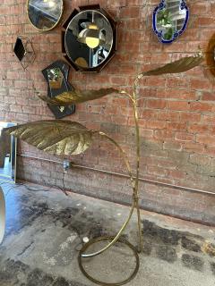 Tommaso Barbi Tommaso Barbi Three Leaves Rhubarb Brass Floor Lamp Bottega Gadda Italy 1970s - 3613833