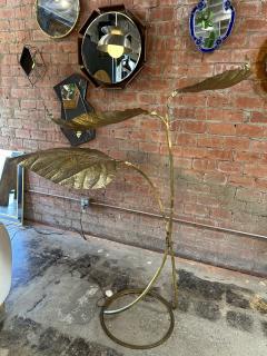 Tommaso Barbi Tommaso Barbi Three Leaves Rhubarb Brass Floor Lamp Bottega Gadda Italy 1970s - 3613839