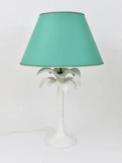 Tommaso Barbi Tommaso Barbi White Palm Tree Faux Bamboo Table Lamp Italy 1970s - 4057910
