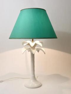 Tommaso Barbi Tommaso Barbi White Palm Tree Faux Bamboo Table Lamp Italy 1970s - 4057978