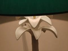 Tommaso Barbi Tommaso Barbi White Palm Tree Faux Bamboo Table Lamp Italy 1970s - 4058002