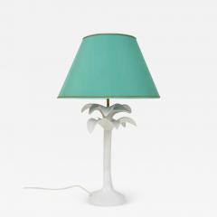 Tommaso Barbi Tommaso Barbi White Palm Tree Faux Bamboo Table Lamp Italy 1970s - 4061085