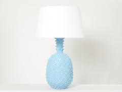 Tommaso Barbi Tommaso Barbi XL blue pineapple ceramic table lamp 1970s - 2267933