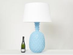 Tommaso Barbi Tommaso Barbi XL blue pineapple ceramic table lamp 1970s - 2267935