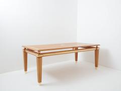 Tommaso Barbi Tommaso Barbi cerused oak and brass dining table 1970s - 3419409