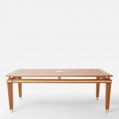 Tommaso Barbi Tommaso Barbi cerused oak and brass dining table 1970s - 3419559