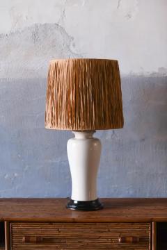 Tommaso Barbi Tommaso Barbi table lamp in ceramic complete with raffia lampshade - 3491986