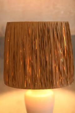 Tommaso Barbi Tommaso Barbi table lamp in ceramic complete with raffia lampshade - 3491995