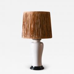 Tommaso Barbi Tommaso Barbi table lamp in ceramic complete with raffia lampshade - 3514630