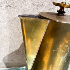 Tommi Parzinger 1960s Tommi Parzinger Brass and Walnut Coffee Pot Dorlyn Silversmiths - 3294779