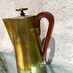 Tommi Parzinger 1960s Tommi Parzinger Brass and Walnut Coffee Pot Dorlyn Silversmiths - 3294780