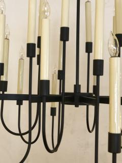 Tommi Parzinger A Stylish Black Enameled Metal 12 Arm Chandelier Tommi Parzinger - 682233