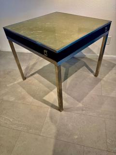 Tommi Parzinger American Modern Chrome Lacquer Silver Leaf Game Table 1960s - 4611268