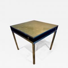 Tommi Parzinger American Modern Chrome Lacquer Silver Leaf Game Table 1960s - 4710112