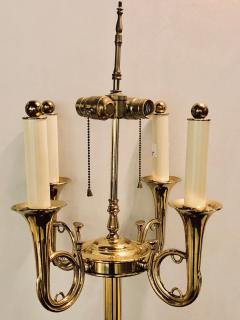 Tommi Parzinger Brass Hollywood Regency Tommi Parzinger Style Trumpet Form Floor Lamp - 2998641