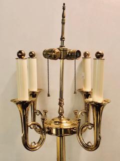 Tommi Parzinger Brass Hollywood Regency Tommi Parzinger Style Trumpet Form Floor Lamp - 2998642