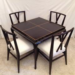 Tommi Parzinger Card or Small Dining Table Four Double X Back Chairs - 104327