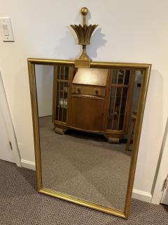 Tommi Parzinger EXCEPTIONAL GILT WOOD MIRROR WITH STYLIZED FLORA CREST MIRROR BY TOMMI PARZINGER - 4294406