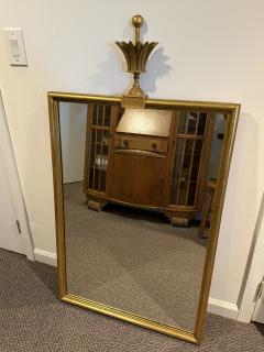 Tommi Parzinger EXCEPTIONAL GILT WOOD MIRROR WITH STYLIZED FLORA CREST MIRROR BY TOMMI PARZINGER - 4294407